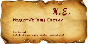 Mogyoróssy Eszter névjegykártya